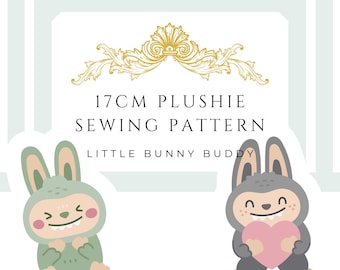 Patrón de costura para conejito / Crea un muñeco de peluche de vinilo de 17 cm / Descarga digital