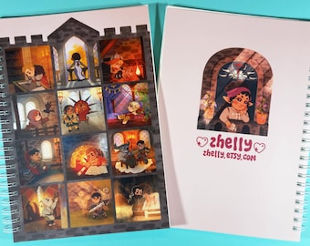 Livro de adesivos reutilizáveis A5 | Vamos visitar Skyhold! | Dragon Age Inquisition