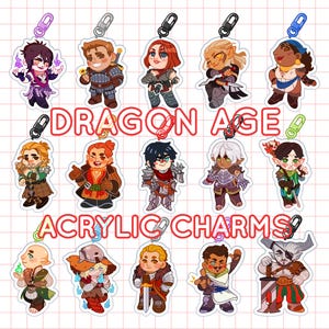Blandade Dragon Age akrylberlocker | Origins | DA2 | Inquisition