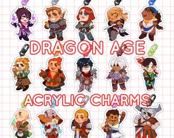 Conjunto de chaveiros acrílicos variados de Dragon Age | Origins | DA2 | Inquisition