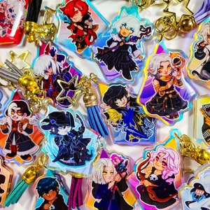 FFXIV Charms // 2.5" Rainbow Acrylic // Alphinaud Alisaie Estinien Emet Hythlodaeus G'raha Y'shtola Haurchefant Aymeric Zenos Zero Thancred