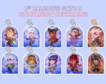 Chaveiros de acrílico variados de Baldur's Gate 3