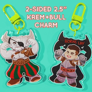 HORNS UP! Iron Bull + Krem Double-Sided Keychain