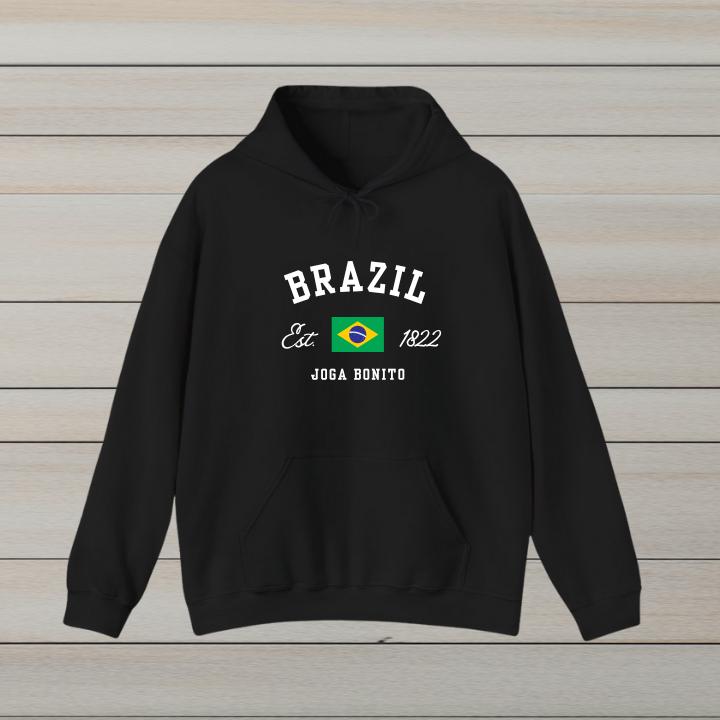 Brazil Est 1822 Joga Bonito Adult Cotton Premium Hoodie Unisex