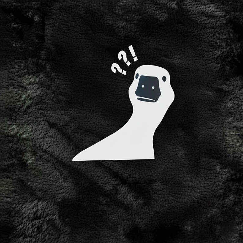 Confused Goose Sticker, Funny Meme Bird Vinyl Decal, Sarcastic Question ...