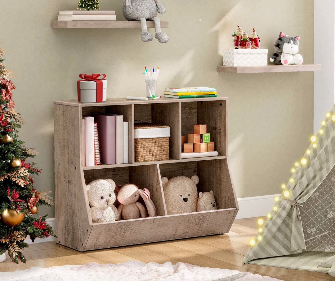 Kids Bookshelf Bookcase Footboard Toy Storage Cubby Etsy