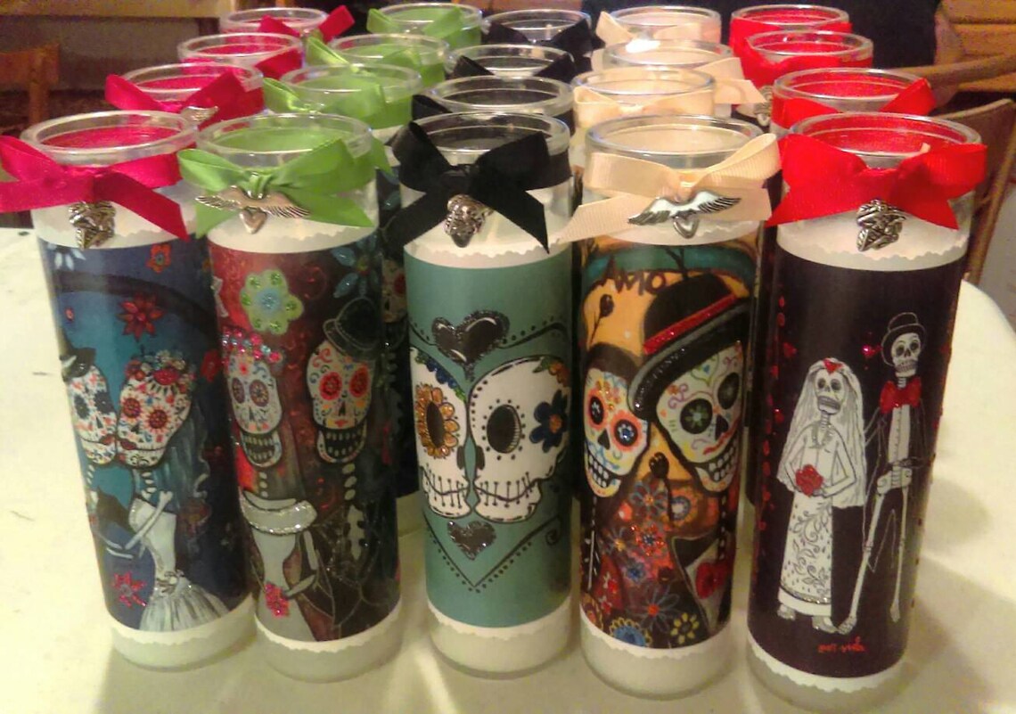 10pcs Dia De Los Muertos Wedding Candles Day of the Dead Etsy