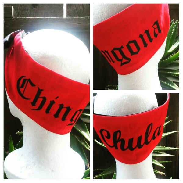 CHULA, CHINGONA, Rockabilly Bandana, Hairtie, Hair Wrap, Headband