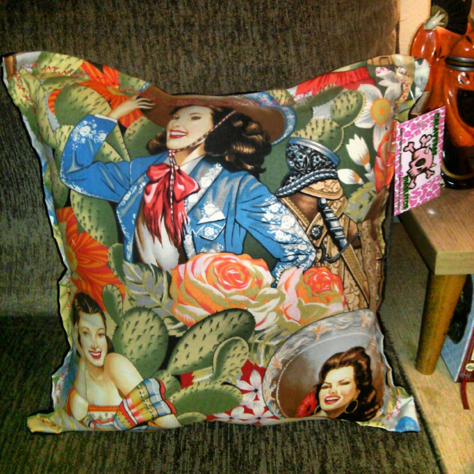 MEXICAN SENORITA Throw Pillow Mexican Art Mariachi Etsy