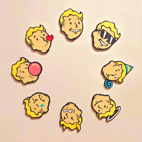 Fallout 4 Fridge Magnets Set of 8 Handmade Keychain or Magnet Mix Match Fallout Fan Merchandise Collectible 6cm Gifts