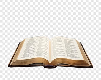 10 PNG Open Bible Clipart, Sacred Book Images, Transparent Background, Watercolor Clip Art, Instant Download, Commercial Use, Paper Craft