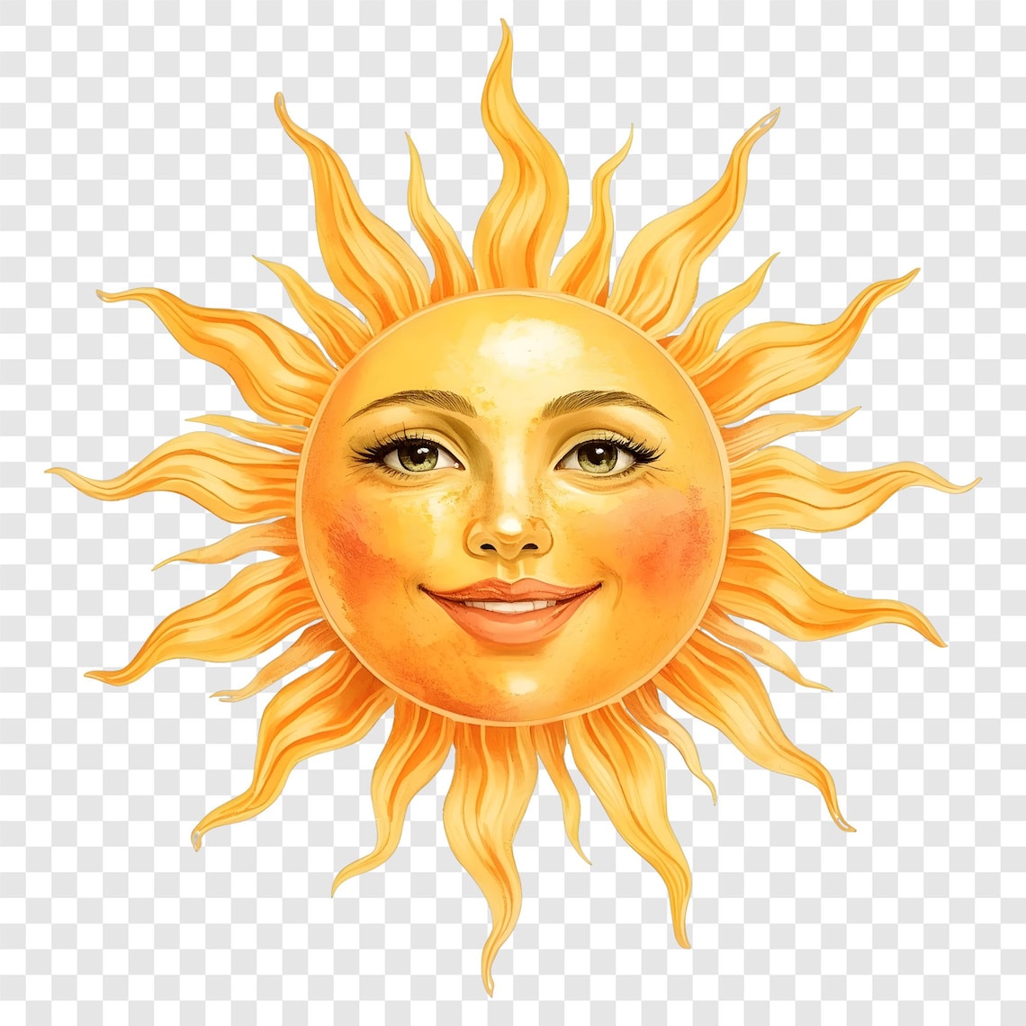 10 PNG Smiling Sun Clipart, Cute Celestial Face Images, Transparent