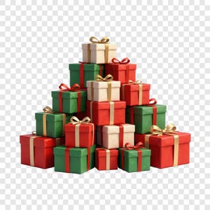 10 png-geschenkdoos clipart, verjaardagsafbeeldingen, transparante achtergrond, aquarel illustraties, instant download, commercieel gebruik, papercraft