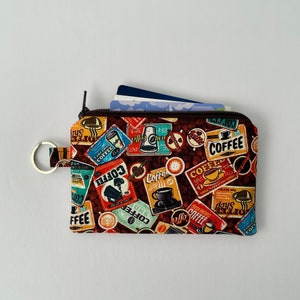 keychain pouch, minimalistic wallet, small pouch, zipper pouch, brown, coffee lover