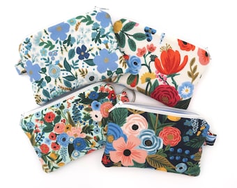 Llavero con forma de flores, monedero, estuche pequeño, mini cartera de tela hecha a mano, monedero, tarjetero, Rifle Paper Co.