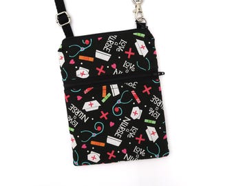 Small Phone Crossbody Bag, Purse, For Nurse, Zipper Cellphone Bag, Travel, Errands, Concert, Daily Bag