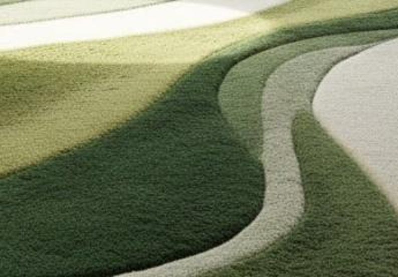 Green Abstract Hand Tufted Rug – Modern Irregular Shape Carpet for ...