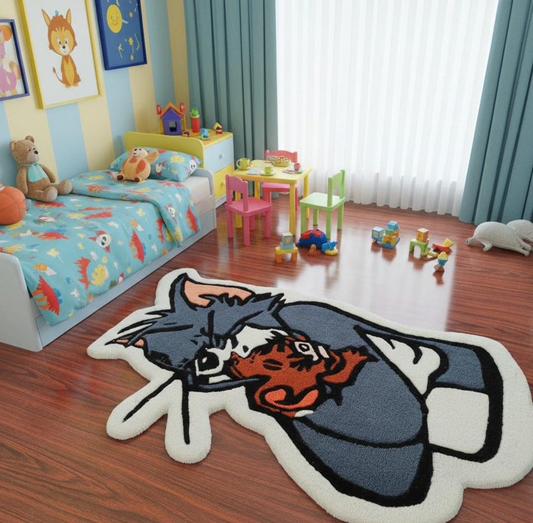 Cartoon Character Wool Rug – Tufted Kids Playroom Carpet - Etsy