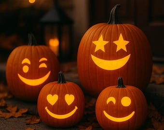 Pumpkin Carving Stencils: 20 Halloween Designs SVG PNG DXF (Digital Download)