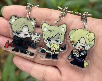Resident Evil 9 Requiem Keychain Leon Kennedy Grace RE4 Ashley Fan Art Acrylic Charm Bag Pendant Gamer Gift
