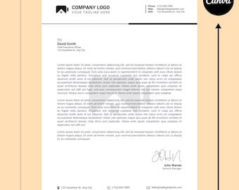 Professional & Modern Business Letterhead Template | Editable in Canva | Printable Clean Letterhead Design