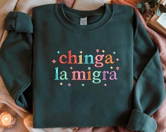 Ricamo Chinga La Migra, schema per punto orgoglio latino (file digitale)