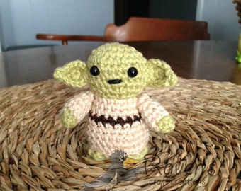 Yoda Inspired Amigurumi doll- MADE to ORDER- Star Wars Inspired dolls