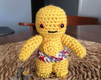 C-3PO Inspired Amigurumi doll- MADE to ORDER- Star Wars Inspired dolls