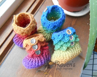 Crocodile Stitch Baby Booties- MADE to ORDER-0-6 month or 6-12 month size booties