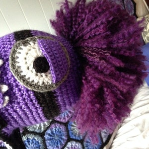 ADD-ON Extra BIG Crazy Hair for Purple Evil Minion Hat - check out with hat order-