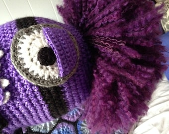 ADD-ON Extra BIG Crazy Hair for Purple Evil Minion Hat - check out with hat order-