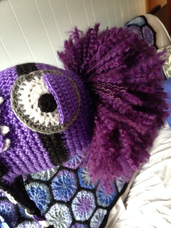 Add On Extra Big Crazy Hair For Purple Evil Minion Hat Check Etsy