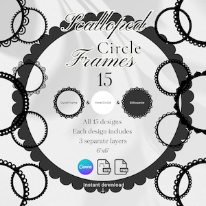 Ausgebogter Kreis Rahmen DIY Hochzeitseinladung, Karte, Save the Date, SVG PNG, Canva Editierbar