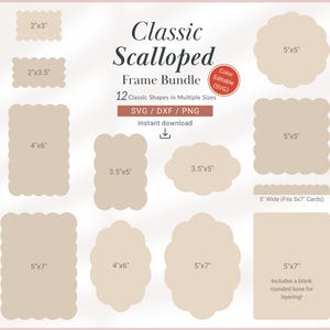Frame met geschulpte rand, gelaagde rand, plaatskaarten voor DIY-bruiloft, uitnodiging, menu, SVG-png