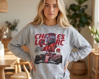 Sudadera inspirada en Charles Leclerc / Sudadera de cuello redondo para aficionados a la Fórmula 1