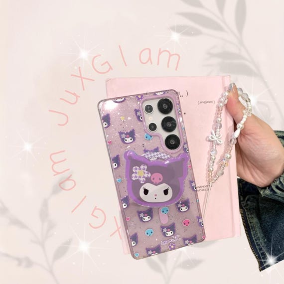 Kawaii Cartoon Sanrio Magnetic Phone Case with Stand Chain for Samsung Galaxy S25 S24 S23 Ultra Plus FE