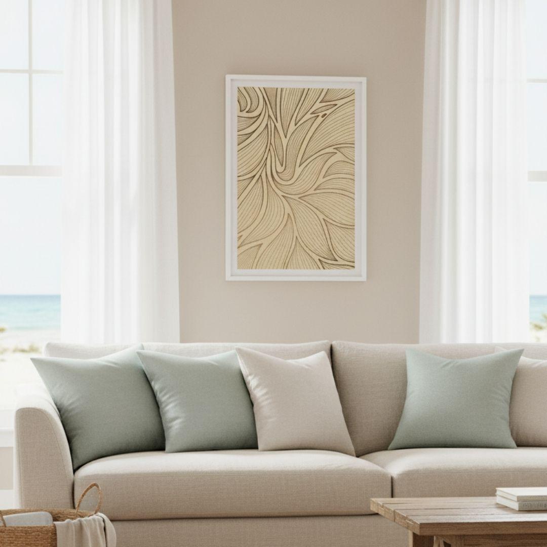 Neutral Abstract Botanical Line Art Print | Boho Scandinavian Decor ...