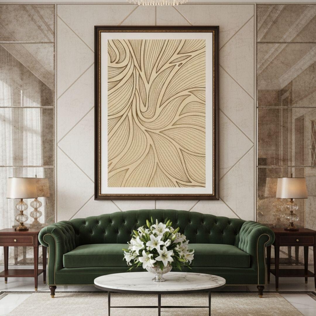 Neutral Abstract Botanical Line Art Print | Boho Scandinavian Decor ...