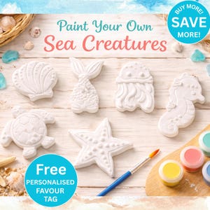 Kids Party Favours – Paint & Play Sea Creatures Kit Assorted | Ocean Birthday Activity | Bulk Party Bag Craft for Kids