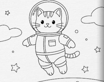 20 Cute Cats to Color | Printable Kids Colouring Book | Simple Cat Colouring Pages for Children (Digital Download PDF)
