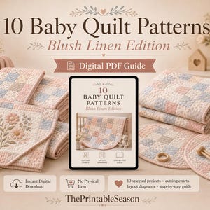 10 Baby Quilt Sewing Patterns PDF Bundle | Patchwork, Stroller & Play Mat