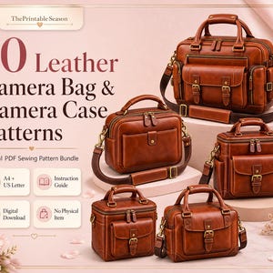 10 Leather Camera Bag Sewing Patterns | DSLR, Mirrorless Case Designs | Digital Download