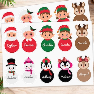 Personalized Christmas Stickers | Custom Name Xmas Sticker | Funny Santa Labels