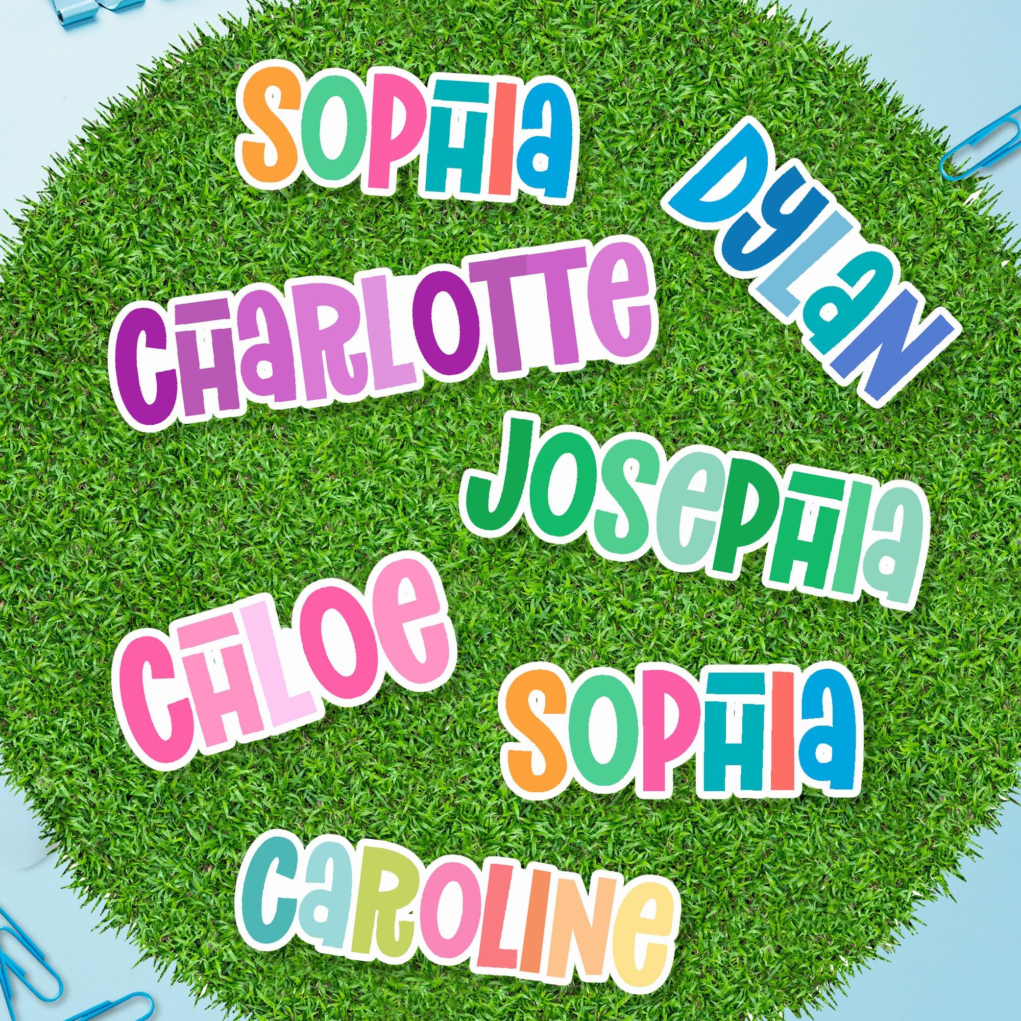 Personalized Name Stickers | Custom Waterproof Vinyl Name Decals - Etsy