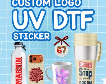 Custom Logo UV DTF Stickers | Waterproof Branding Decals | Peel & Stick Small Business Labels