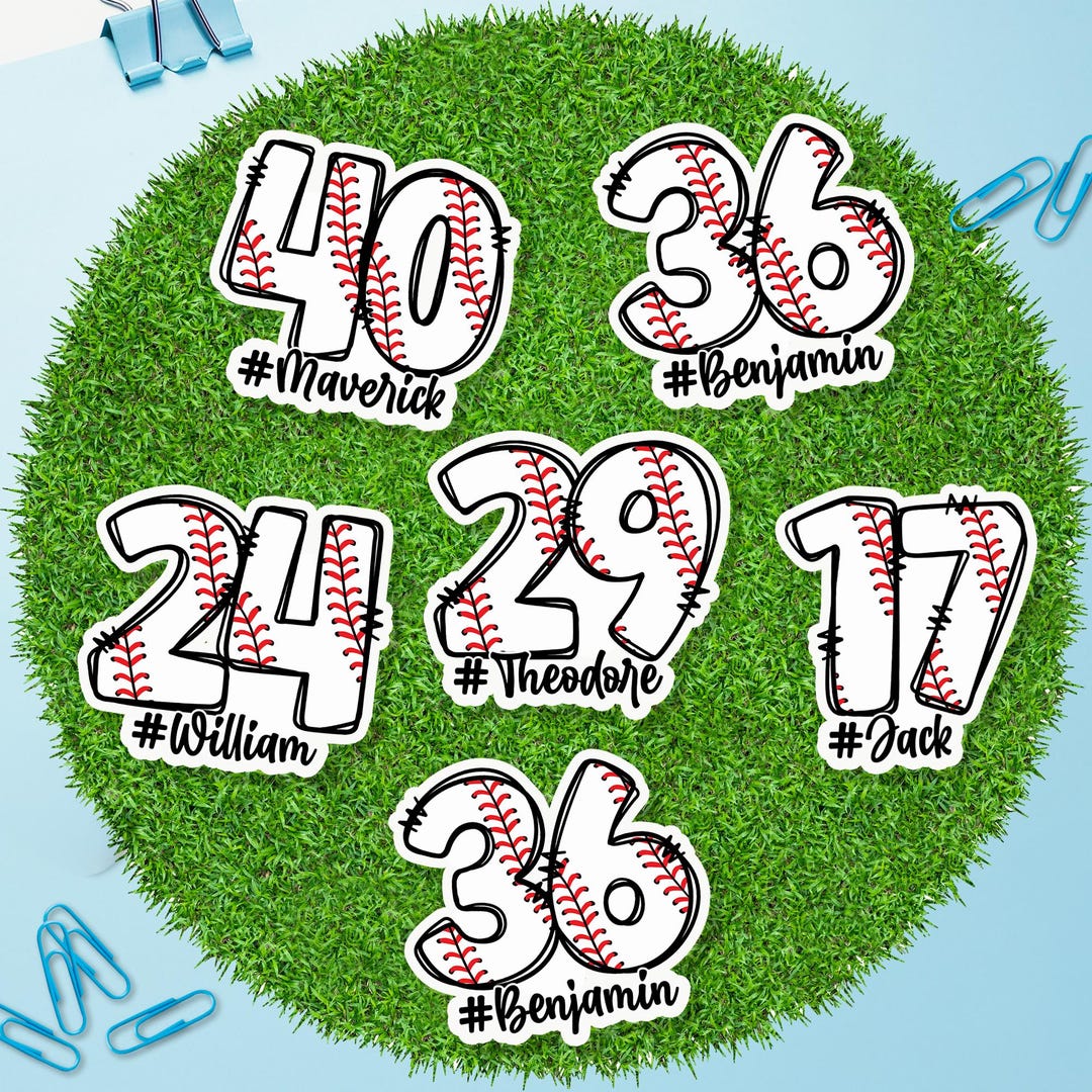 Custom Name Number Stickers | Personalized Sports Team Vinyl Decals - Etsy