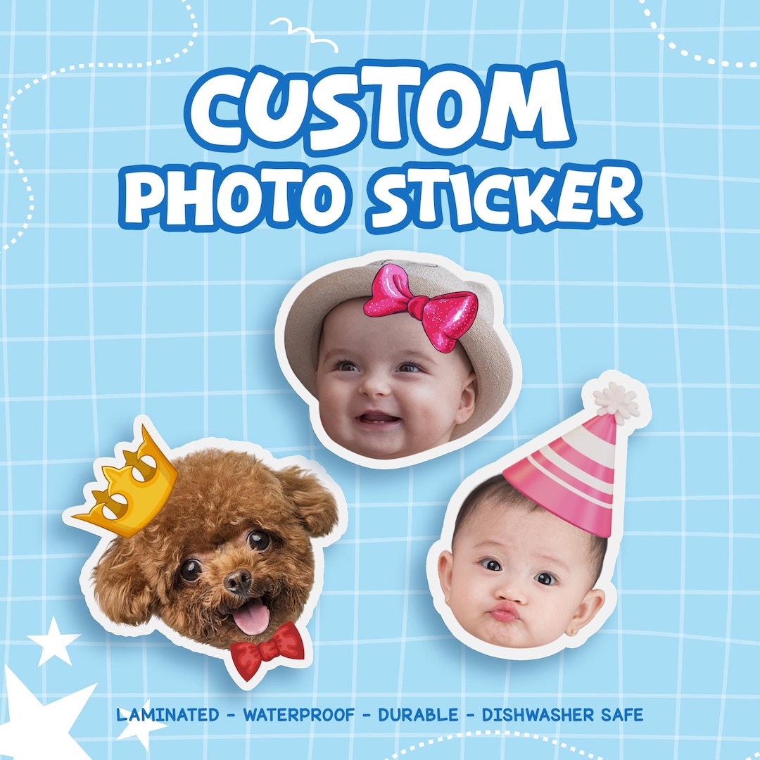 Personal Photo Sticker Personalized Photo Stickers – Custom Waterproof Vinyl Decals for Gifts ...