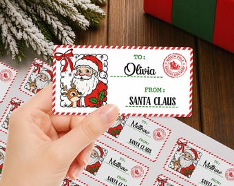 Personalized Christmas Stickers, Xmas Name Labels, Custom Sticker for Christmas Presents