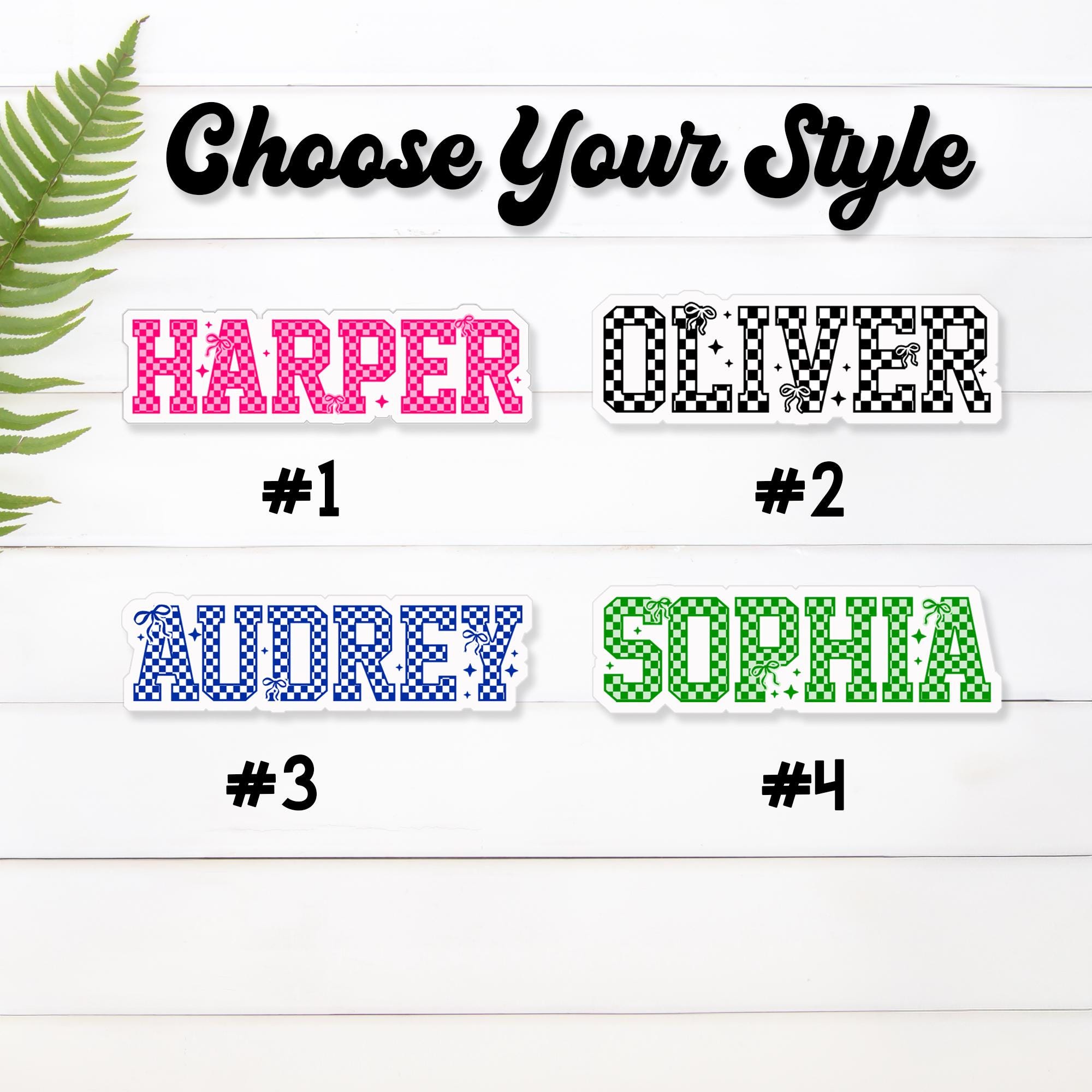 Custom Waterproof Vinyl Name Stickers | Personalized Decals - Etsy