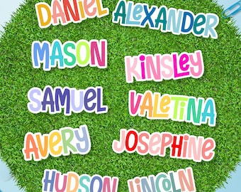 Custom Name Stickers | Waterproof Vinyl Decals for Laptop Water Bottle